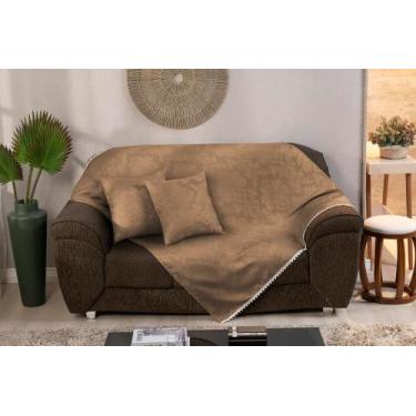 Imagem de Xale Para Sofá 1,80m x 1,40m Com Almofada Tecido Jacquard  - BruceBaby