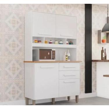 Imagem de Armário para Cozinha 4 Portas 2 Gavetas Sofia Plus IMOP, Branco