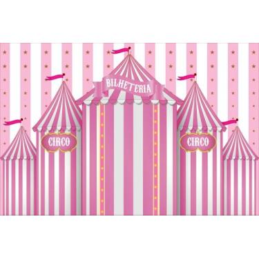 Imagem de Painel de lona Circo Rosa Portal  Bilheteria de ingressos - Fabrika de