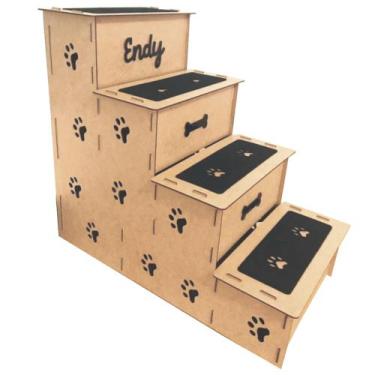 Imagem de Escada Pet 4 Degraus com Carpete Antiderrapante 60cm - IMG
