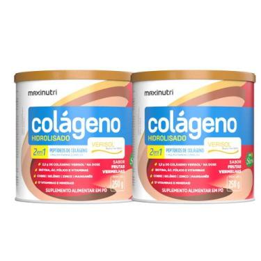 Imagem de Kit 2 Colágenos Verisol Maxinutri Lata 250g Frutas Vermelhas