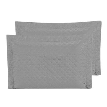 Imagem de Kit 2 Portas Travesseiro 70cmx50cm Matelado c/ 3 Abas - RAFALORO, Cinz