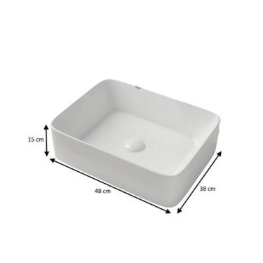 Imagem de Kit Cuba Pia Louça Cerâmica Banheiro Torn Mono E Válv S18 - Smart Nort