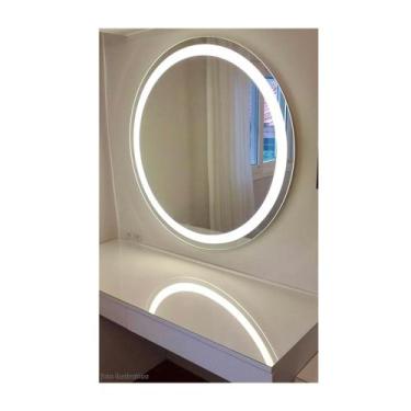 Imagem de Espelho Redondo com LED faixa Banheiro 40x40 - Cebrace