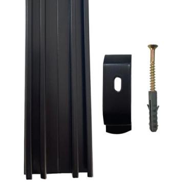 Imagem de Trilho Suíço Max Duplo Preto  3,50m - suiço, bucha gesso