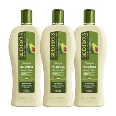 Imagem de Kit 3 Shampoo Tratamento restaurador Pós Quimica 500 ml Bio Extratus -