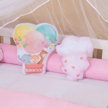 Imagem de Kit Almofada 2 Peças Decorativa Menina para Bebe Infantil - Zan Baby, 