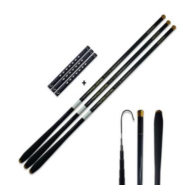 Imagem de Kit 3 Vara De Pesca 6,3m 100% Fibra de Carbono Ultra Leve de Mão Espor