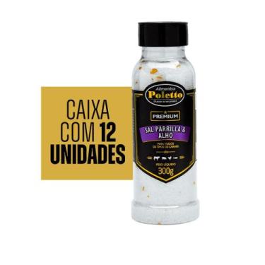 Imagem de 12 UNID - Sal Parrilla Alho - Tempero para churrasco 250g - Poletto