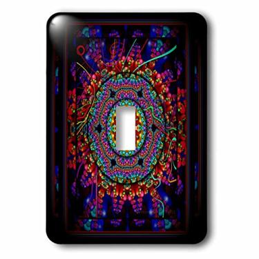 Imagem de 3dRose Lsp_24832_1 4 Mandala India Budismo Hinduísmo psicodélico New Age Harmony Interruptor de meditação de equilíbrio, multicolorido