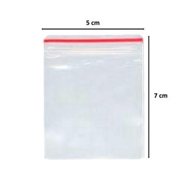 Imagem de Saco Transparente Saquinho Plástico Fecho Zip 5x7 100 Unidades - B&K