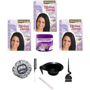 Imagem de Hene em Po Divina Dama 03x50gr Jaborandi (Incolor, Chocolate, Preto, A
