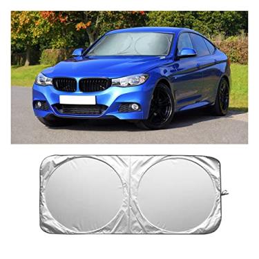 Imagem de Para-brisa de carro dobrável, protetor solar de volante bônus para bloquear os raios UV mantém seu veículo mais frio, acessórios de interior de carro fáceis de usar (pequeno)