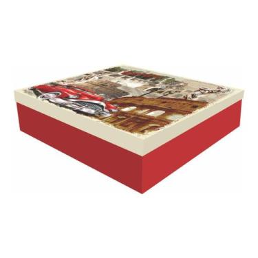 Imagem de Caixa de Presente Estampada Roma Vintage - 35cm x 9cm - Uriarte