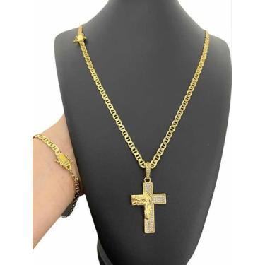 Imagem de Kit Piastrine 5mm Corrente Pulseira Pingente Banhado A Ouro - ToJoia18