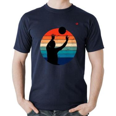 Imagem de Camiseta Algodão Vôlei Vintage Sunset - Foca na Moda, Marinho, P