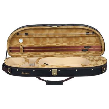 Imagem de Estojo Meia Lua Violino 4/4 interior caramelo - ORQUEZZ