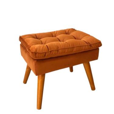 Imagem de Puff Banco Apoio Pés Almofadado Penteadeira Terracota - Estofados Mota