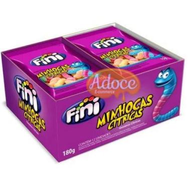 Imagem de Bala fini gelatinas mini display 12unx15g, MINHOCA CÍTRICA