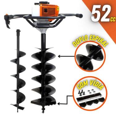 Imagem de KIT Perfurador de Solo Vulcan VPS520-S 2T 52CC com Broca 80x15cm + Bro