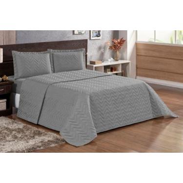 Imagem de Kit colcha cobre Leito Pratic Casal Queen 3 Peças - HP enxovais, Cinza
