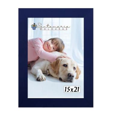 Imagem de Moldura Porta Retrato 15X21 Azul - Santamaria Molduras
