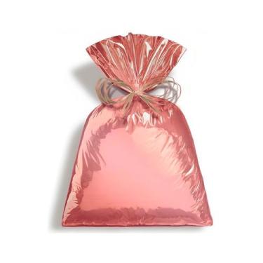 Imagem de Saco para Presente Metalizado - Rose Gold - Cromus - Rizzo, 60x90cm, 2