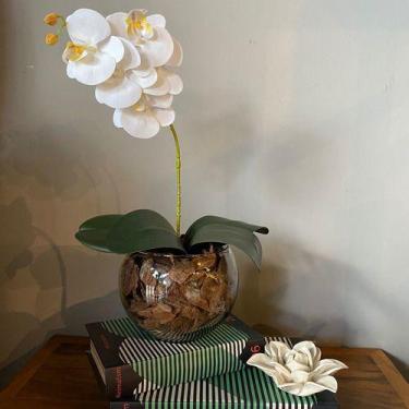 Imagem de Arranjo De Orquídea Branca De Silicone No Vaso Transparente - Decore F