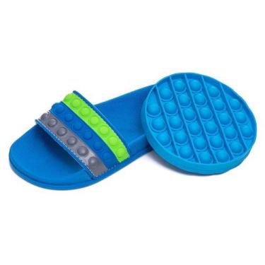 Imagem de Chinelo Slide Infantil Masculino Pop it - AS353 - MINI PÉ, Azul royal,