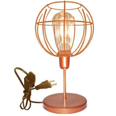 Imagem de Luminária Mesa Abajur Mini Aramado Spider Cobre P/Decorar - CM GLASS -