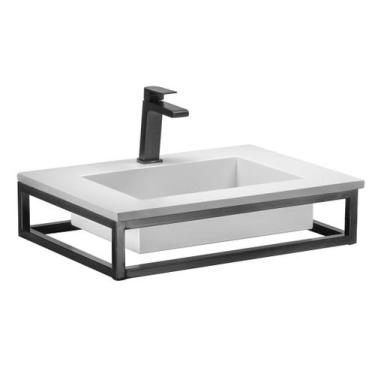 Imagem de Bancada Banheiro Ferro Iron Black 60x45cm Venturi, Branco