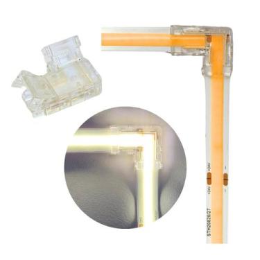 Imagem de Kit 5x Conectores Emenda sem Solda Fácil para Fita Led COB 10mm L 90 C