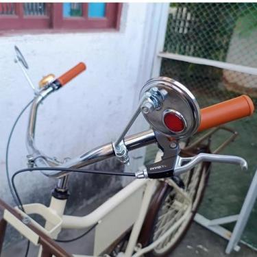 Imagem de Guidão Beach Retrô Universal Bicicleta Praiana Confortável Cromado Com