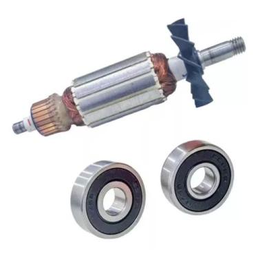 Imagem de Induzido + Rolamentos P/ Plaina Makita Mt-190// Mkp-080 220v - Bolte