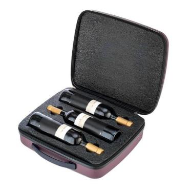 Imagem de Maleta Para 3 Garrafas de Vinho 750ml em ABS Mala de Viagem - Boccati