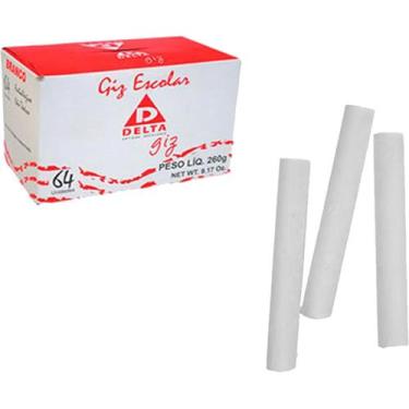 Imagem de Giz Escolar Lousa com 64 Und  - Branco Comum - MIXJAM