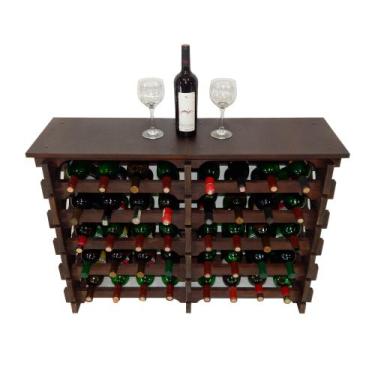 Imagem de Adega Vinho Madeira 40 Garrafas Tipo Mesa Cor Imbuia C08 Cevey Adegas 