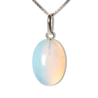 Imagem de Colar Cabochão Oval Pedra da Lua 20mm Pino Prata 950 - CristaisdeCurve