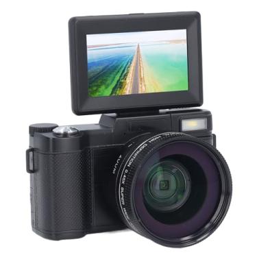 Imagem de Câmera Digital 4k Abs Pequena Filmadora Digital Portátil Anti-vibração Tela Flip de 180 Graus 3.0 Tela Tft para Fotografia (Preto)