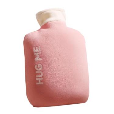 Imagem de Garrafa de água quente com tampa, bolsa de água quente de 1L para compressa quente e fria, aquecedor de pés de mão para inverno - rosa