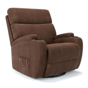 Imagem de Poltrona do Papai Reclinável Elétrica Massageadora em Suede - Modelo Imperial Damie (Marrom)