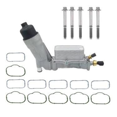 Imagem de Kit de caixa de filtro de óleo de motor de alumínio atualizado 926-959 com sensores de refrigerador de óleo e juntas compatíveis com Chrysler 200 300 Dodge Charger Avenger Jeep Wrangler Ram ProMaster