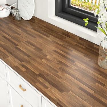 Imagem de Papel de parede de cozinha Shiplap Peel and Stick Countertop Contact Paper Butcher Block Papel de parede de madeira marrom grão de madeira autoadesivo papel de parede 40 x 198 cm vinil envoltório mesa