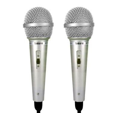 Imagem de 2 Microfones Prata Profissional com Fio para Igrejas Eventos