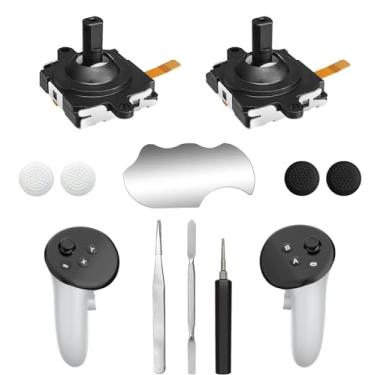 Imagem de LuxiSync Kit De Substituição De Joystick Para Controle Meta Quest 3 (10 Em Um), Acessórios De Kit De Reparo Para Controle Meta Quest 3, Inclui 2 Joysticks, Chave De Fenda T5, Pinça, Ferramenta De Al