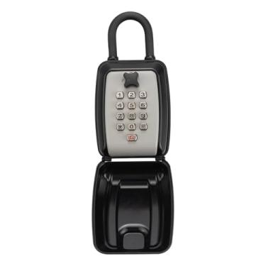 Imagem de XINRUNHANG SAFEKey Lock Box para surfe externo, cofre de combinação de 12 dígitos para chave de casa, cadeado seguro portátil para carros, interior, garagem, jardim, loja, corretores de imóveis com
