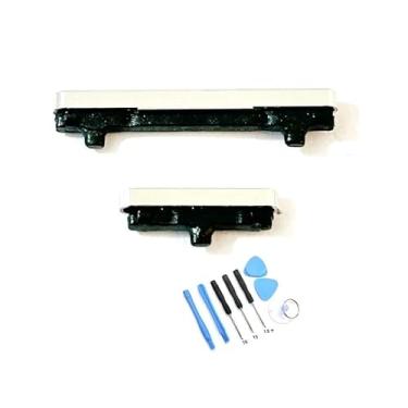 Imagem de Botão lateral de volume liga/desliga peça de substituição para Samsung Galaxy S22 Ultra 5G S908, com kit de ferramentas (prata)