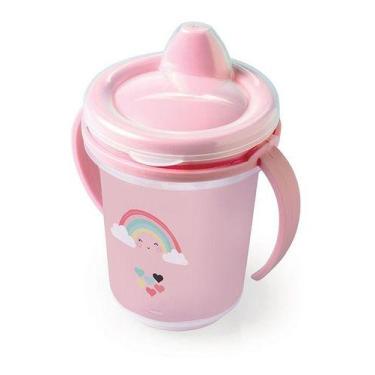 Imagem de Copo Bebê Infantil Treinamento Transição C/ Tampa Alça Bico  - Plasúti