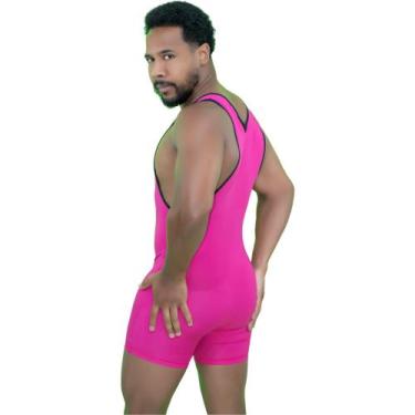 Imagem de Body Shorts Tecido Uv Roupa Para O Carnaval - Carolina Wuyk, Rosa, P, 