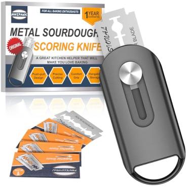 Imagem de HHZPAEK Conjunto De Ferramentas De Pontuação Para Massa De Pão De Metal, Ferramenta Magnética De Pontuação Para Pão, Ferramenta De Pontuação Para Pão De Fermento, Faca De Pontuação Para Assar Pão -
